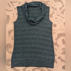 Forever 21 Sleeveless Cowl Neck Sweater - Charcoal